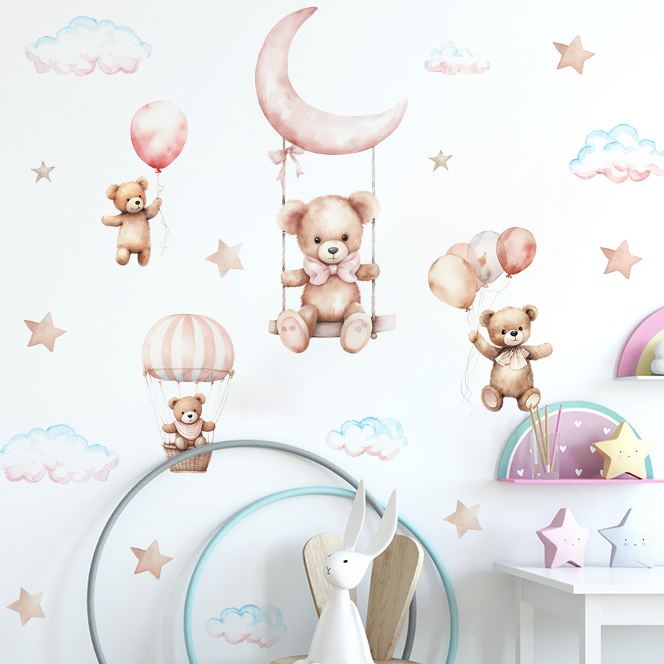 Aquarell Bär Heißluftballon Wo – Baby Nursery Boy Bewertung und Preis